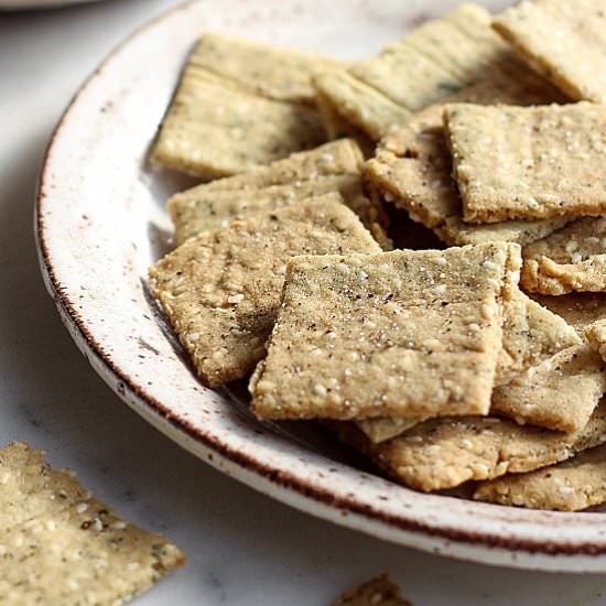Crispy Almond Sesame Crackers