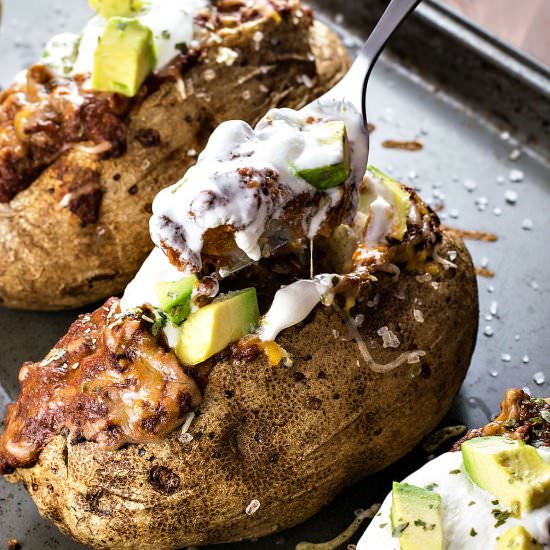 Chili Stuffed Potatoes