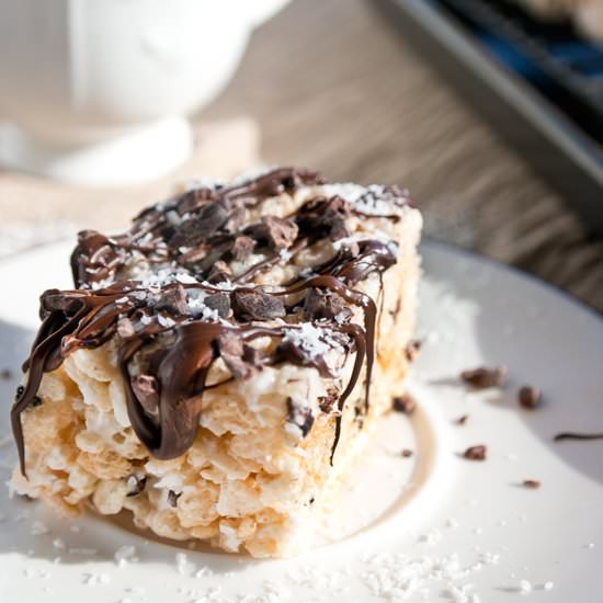 Coconut Cocoa Nib Rice Krispy Treat