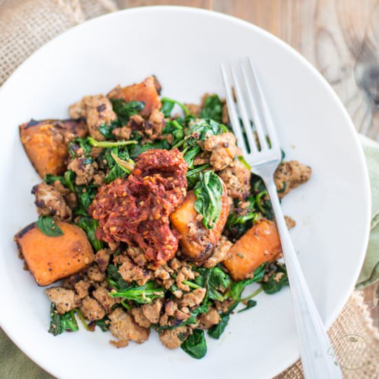 Ground Beef Spinach Bowl Food