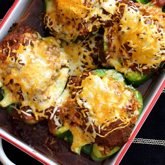 Beef Barley Stuffed Peppers