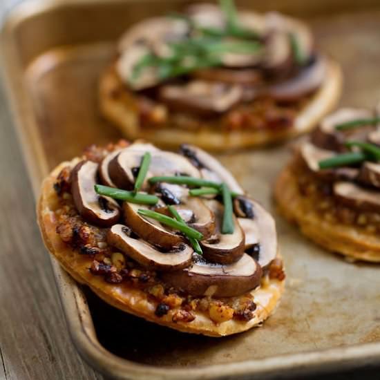 Mushroom Tarts with Walnut & Onion