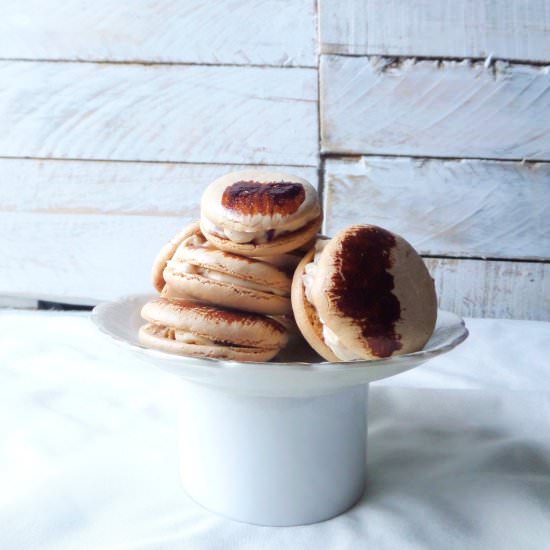 Coffee Macarons & Maple Bacon Cream