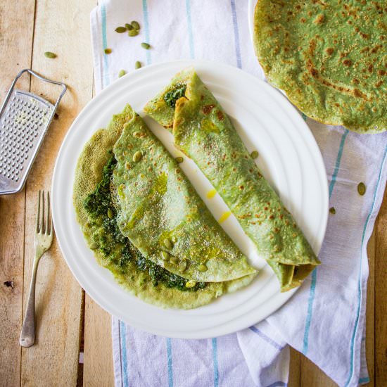 Very Green Crepe with Green Filling