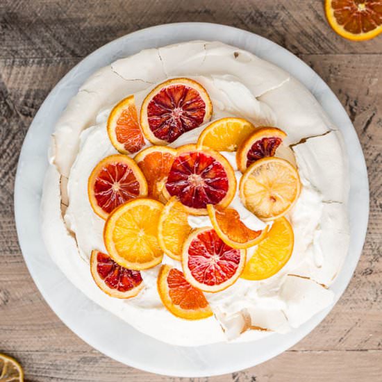 Pavlova with Candied Citrus