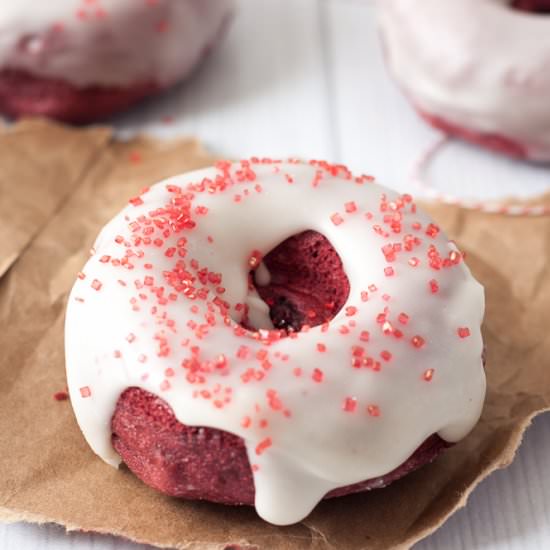 Baked Red Velvet Donuts