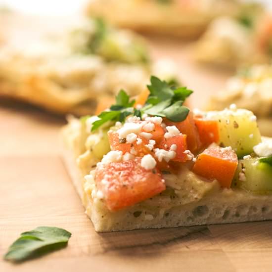Hummus Flatbread Pizzas