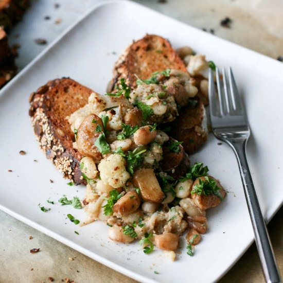 White Bean and Garlic Toasts