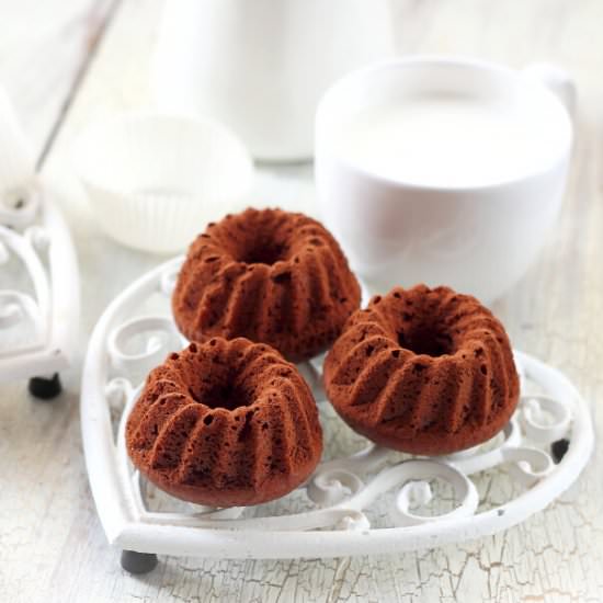 Chocolate-Marzipan Mini Bundt Cakes