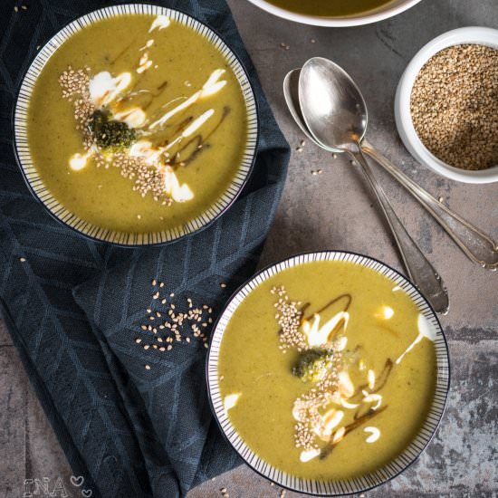 Asian Broccoli Soup with Sesame