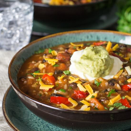Mexican Rice and Bean Soup