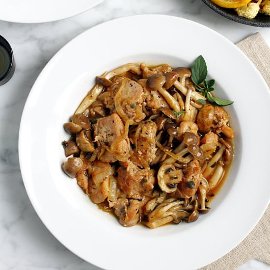 Braised Chicken and Mushrooms