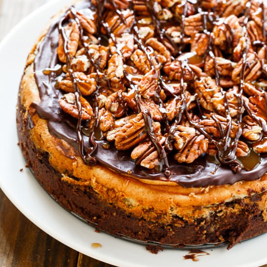 Turtle Brownie Cheesecake
