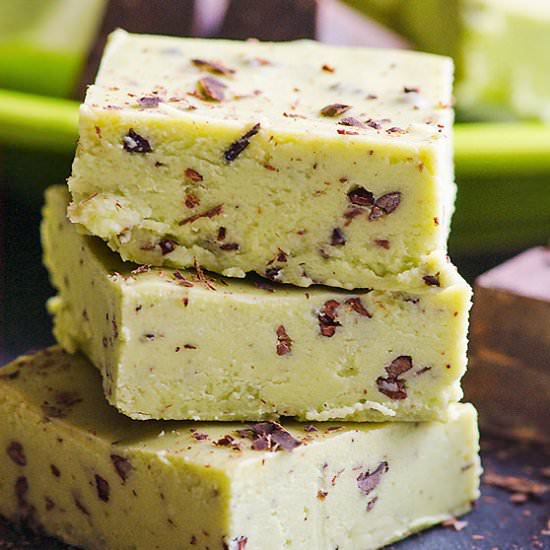 Avocado Mint Fudge Bars