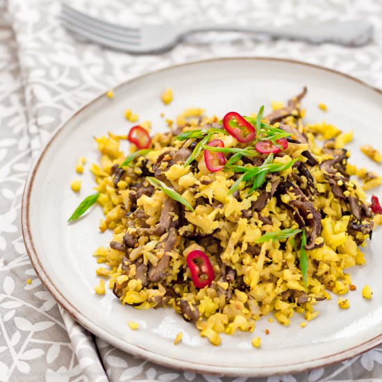 Cauliflower rice with shiitake