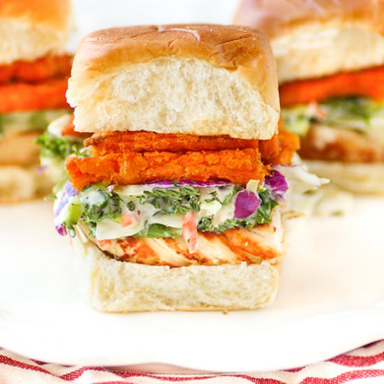 Sweet Potato Chicken Slaw Sliders