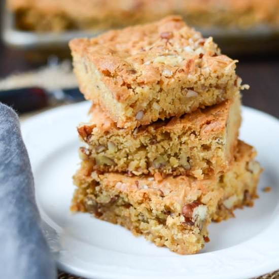 Coconut Pecan Blondies