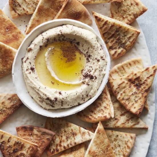 Hummus And Herb Baked Pita Chips
