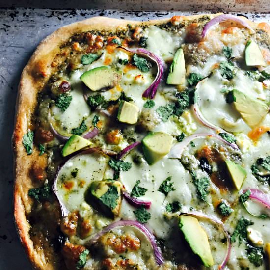 Pesto Avocado Pizza