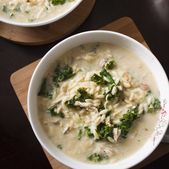 Greek Lemon Chicken Soup with Kale