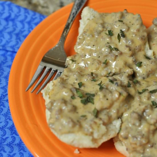 Sausage Gravy and Biscuits