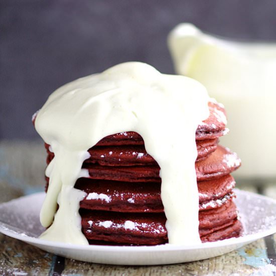 Red Velvet Pancakes & Cream Cheese