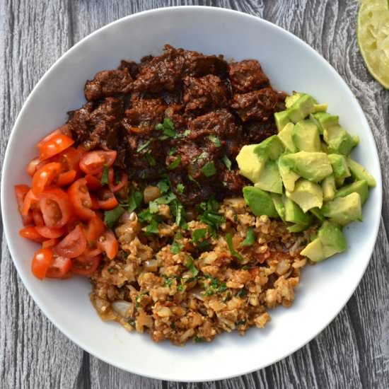Mexican Stewed Beef Bowl