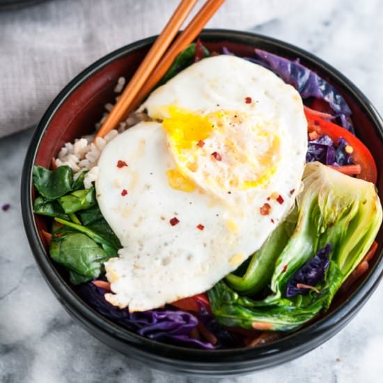 Healthy Brown Rice Stir Fry Bowls
