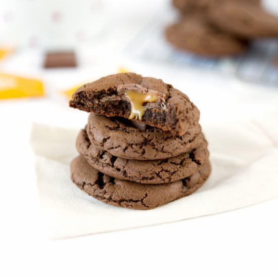 Double Chocolate Caramel Cookies