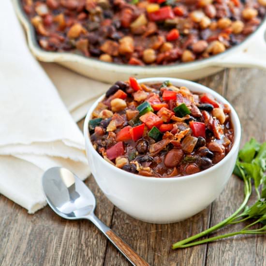 Slow Cooker Baked Bean Trio