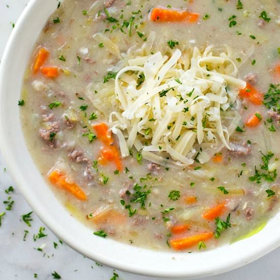 Lighter Cheeseburger Soup