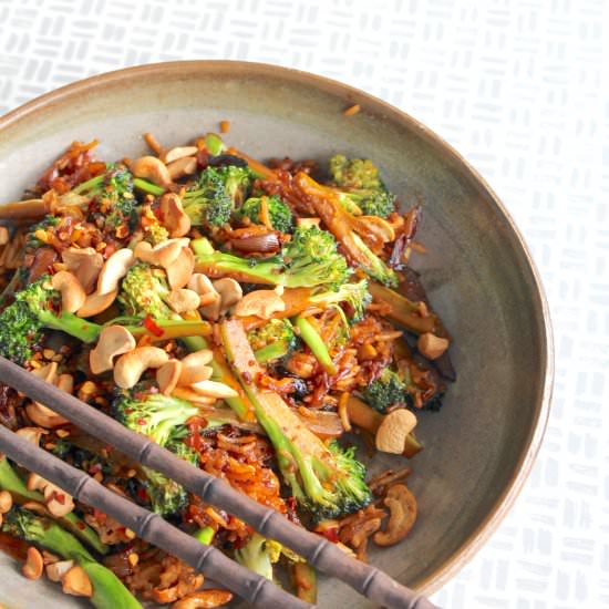 Broccoli, Onion & Cashew Fried Rice