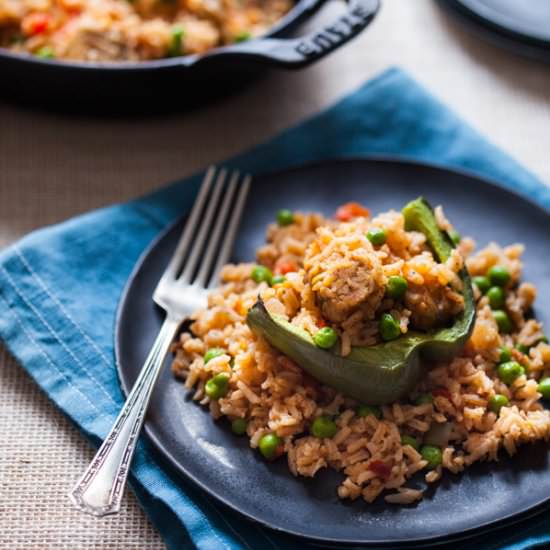 Rice and Tempeh Stuffed Peppers