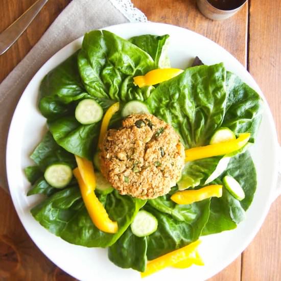 Peanut Ginger Cauliflower Burger