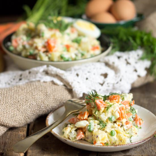Russian vegetarian Olivier salad