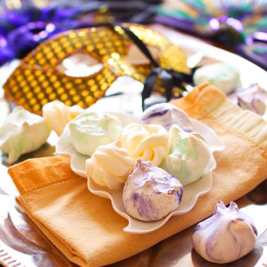 Mardi Gras Meringues