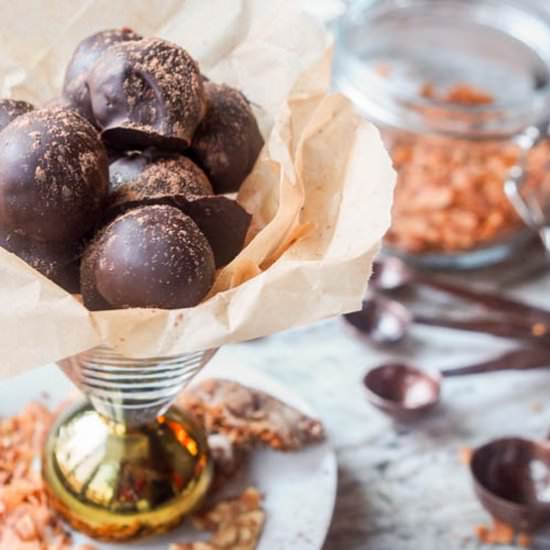 Vegan Hazelnut Chocolate Truffles