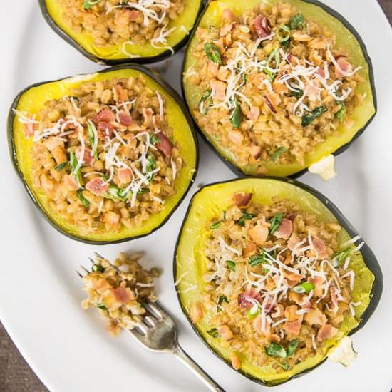 Farro Stuffed Acorn Squash