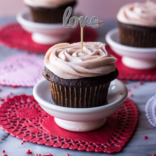 Valentine Chocolate Cupcakes