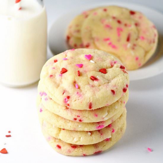 Valentine Sprinkle Cookies
