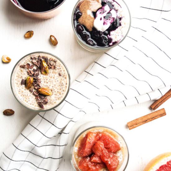 Quinoa Chia Pudding 3 Ways