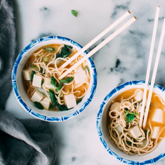 Almost Instant Miso Noodle Soup