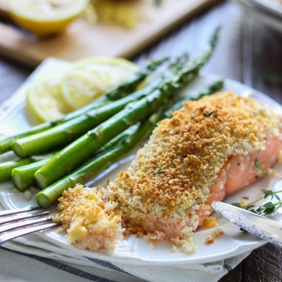 Lemon Parmesan Crusted Salmon