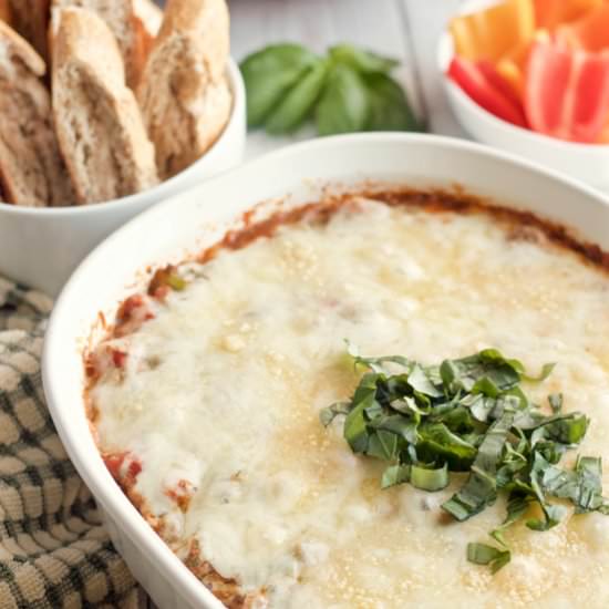 Veggie-loaded pizza dip