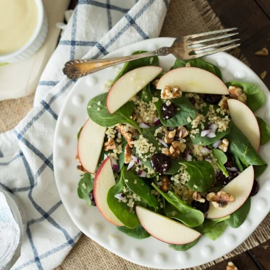 Apple Walnut Spinach Salad