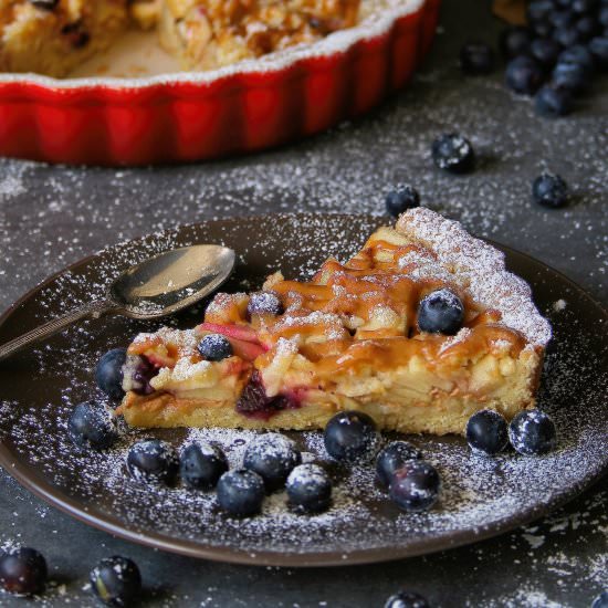 Caramel Apple and Blueberry Tart