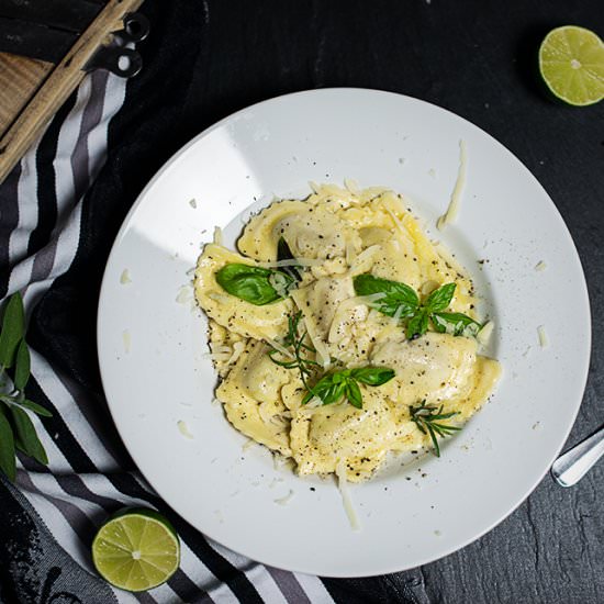 Homemade Pasta with Curd & Cheese