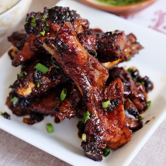 Filipino Adobo Glazed Pork Ribs