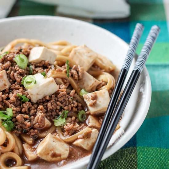 Japanese Mapo Tofu Udon Bowls