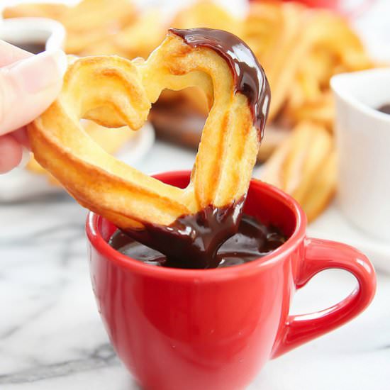Baked Churros with Chocolate